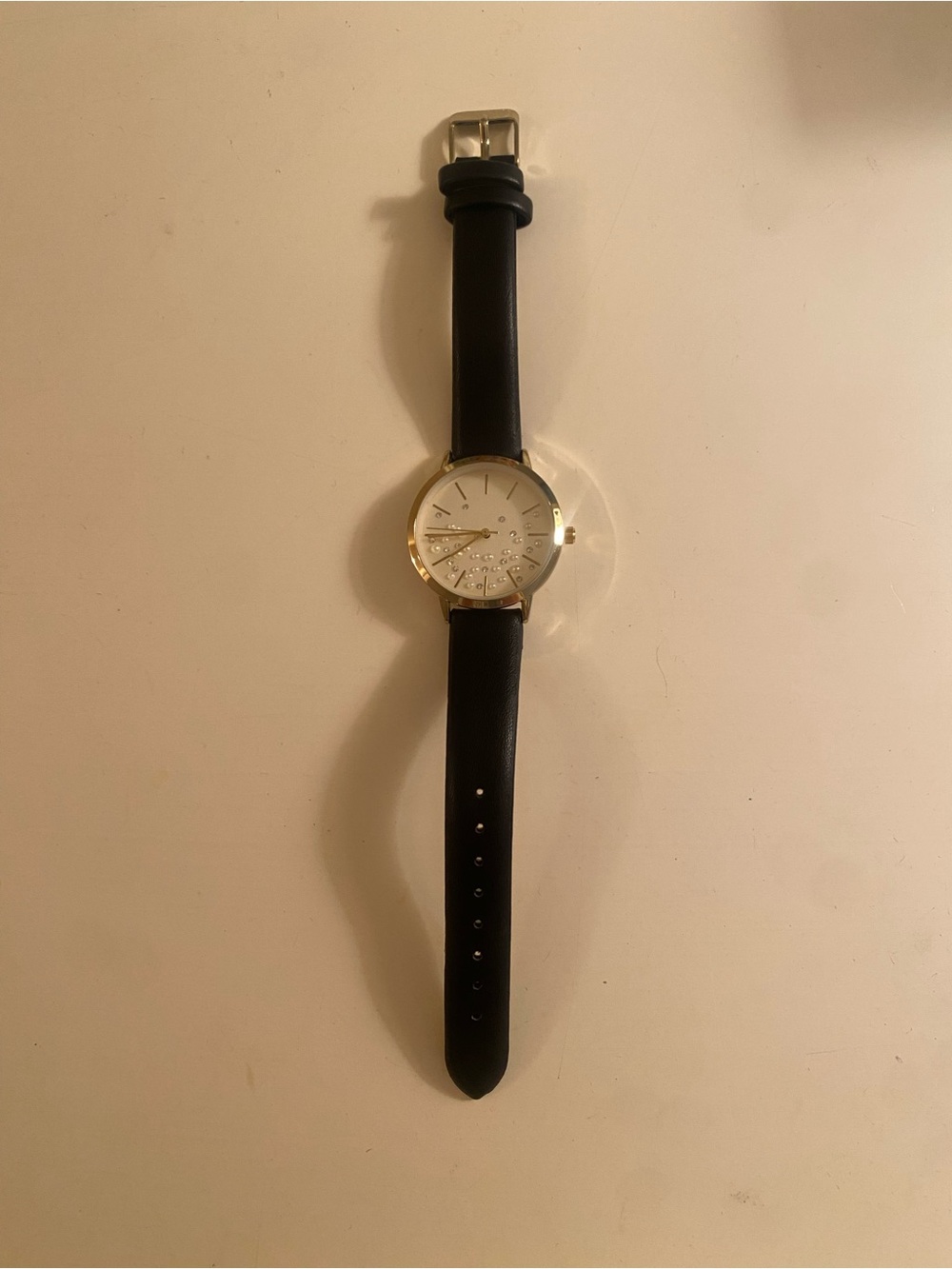 INC International Concepts Watch - Classic Round Face with Black Leather Strap